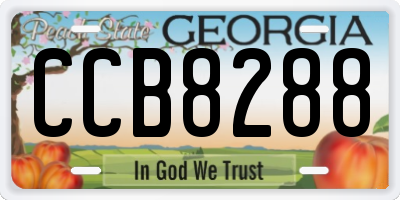 GA license plate CCB8288