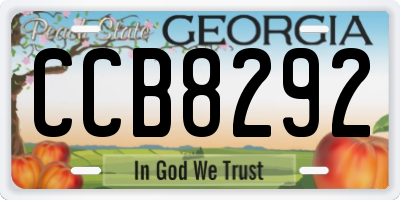 GA license plate CCB8292