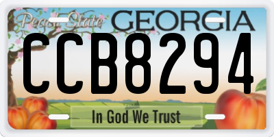 GA license plate CCB8294