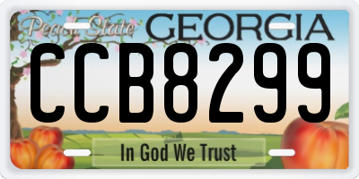 GA license plate CCB8299