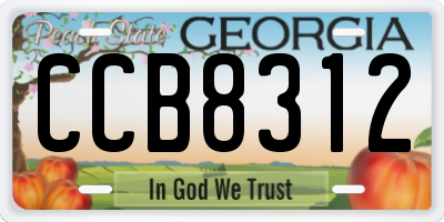 GA license plate CCB8312