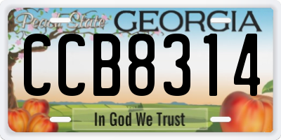 GA license plate CCB8314