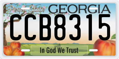 GA license plate CCB8315