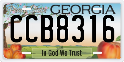 GA license plate CCB8316