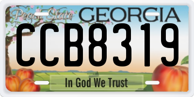 GA license plate CCB8319