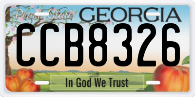 GA license plate CCB8326