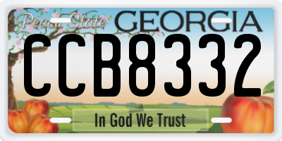 GA license plate CCB8332