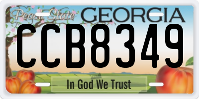 GA license plate CCB8349