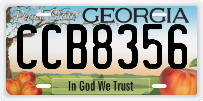 GA license plate CCB8356