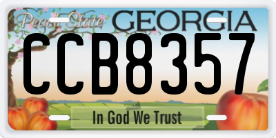GA license plate CCB8357
