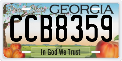 GA license plate CCB8359