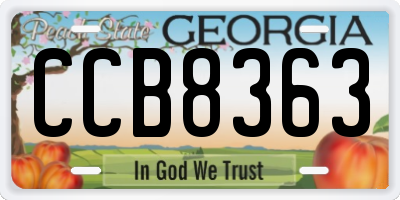 GA license plate CCB8363