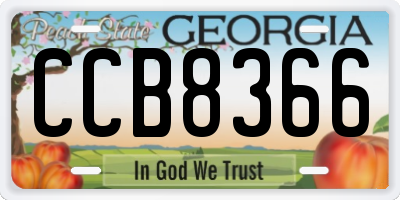 GA license plate CCB8366