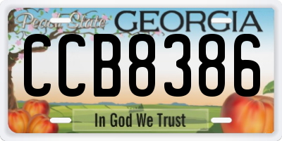 GA license plate CCB8386
