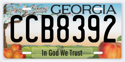 GA license plate CCB8392