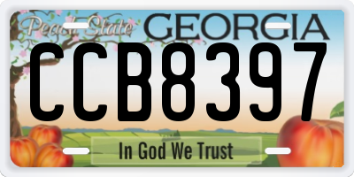 GA license plate CCB8397