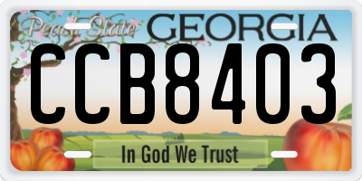 GA license plate CCB8403