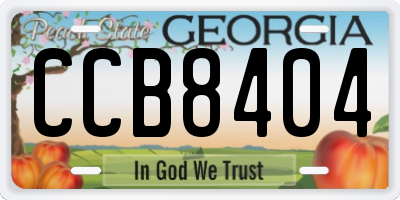 GA license plate CCB8404