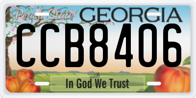 GA license plate CCB8406