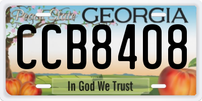 GA license plate CCB8408