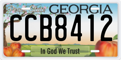 GA license plate CCB8412