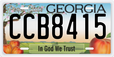 GA license plate CCB8415