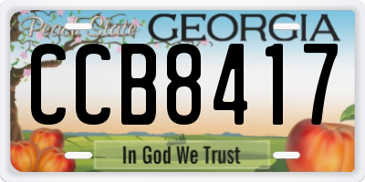 GA license plate CCB8417