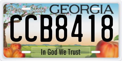 GA license plate CCB8418