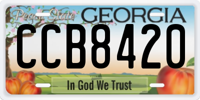 GA license plate CCB8420