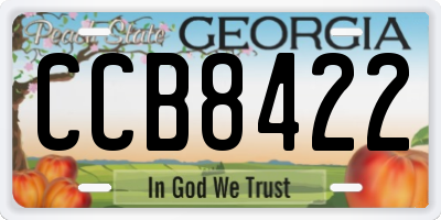 GA license plate CCB8422