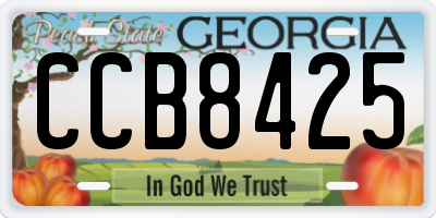 GA license plate CCB8425