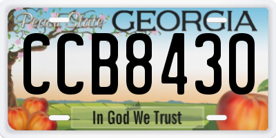 GA license plate CCB8430