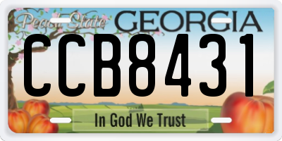 GA license plate CCB8431