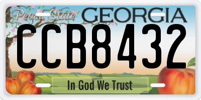 GA license plate CCB8432