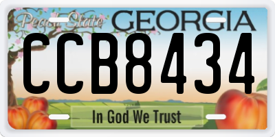 GA license plate CCB8434