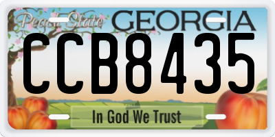 GA license plate CCB8435