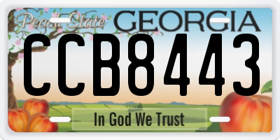 GA license plate CCB8443