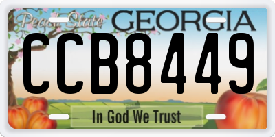 GA license plate CCB8449