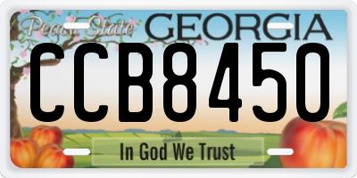 GA license plate CCB8450