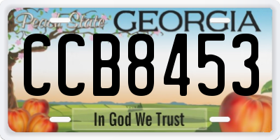 GA license plate CCB8453