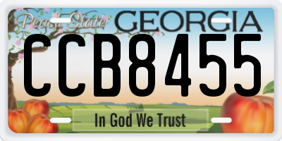 GA license plate CCB8455
