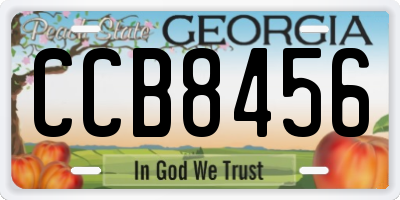 GA license plate CCB8456