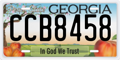 GA license plate CCB8458