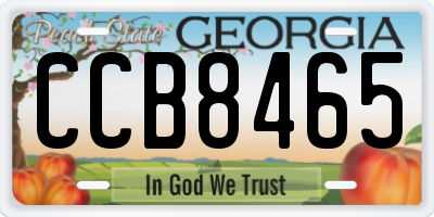 GA license plate CCB8465