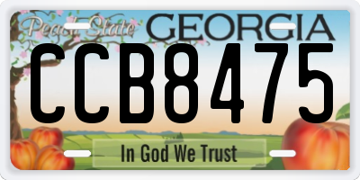 GA license plate CCB8475