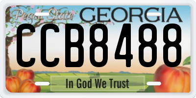 GA license plate CCB8488