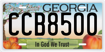 GA license plate CCB8500