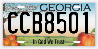 GA license plate CCB8501