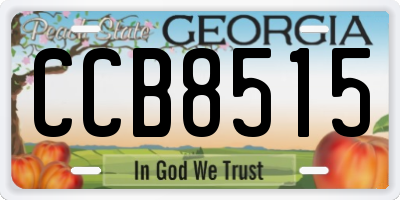 GA license plate CCB8515