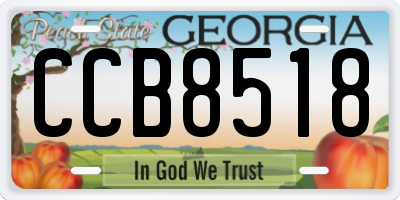 GA license plate CCB8518